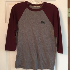OBEY women’s 3/4 sleeve top